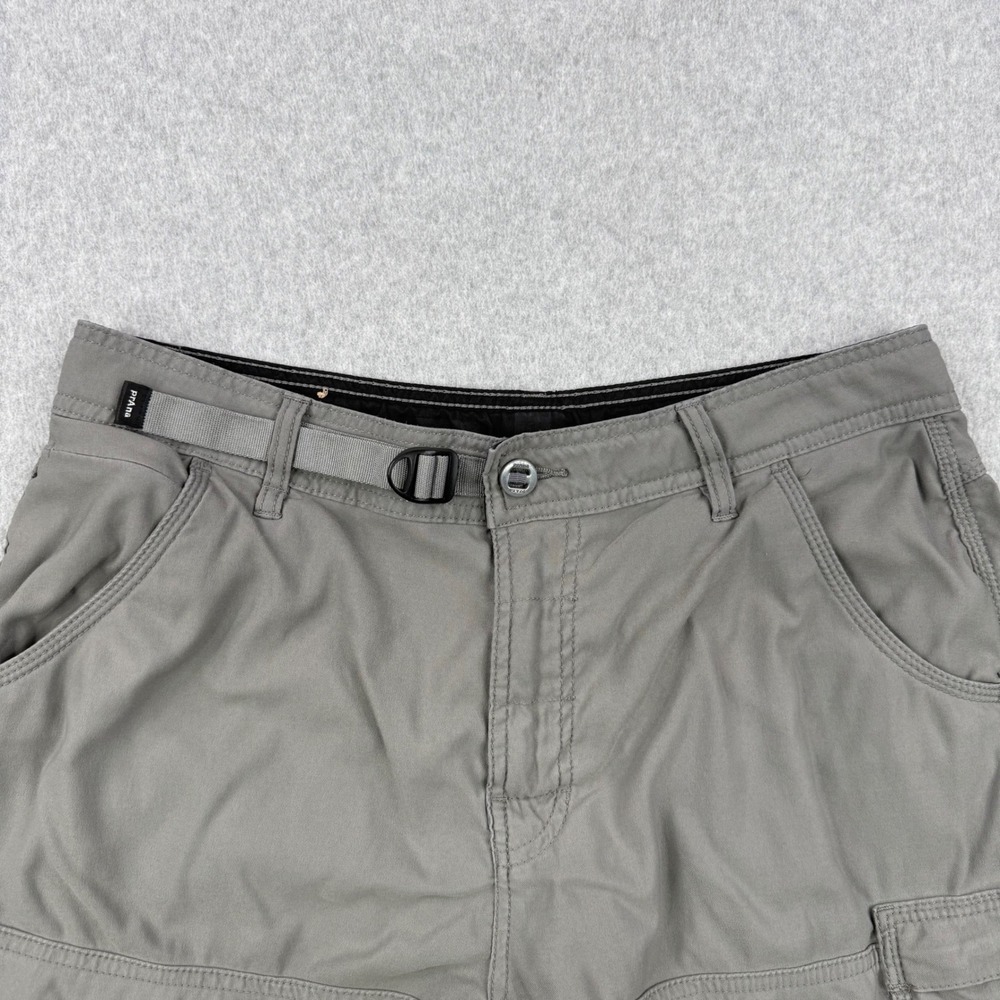 Prana Shorts Mens 33 Gray Zion Belted Cargo Hiking Outdoor Stretch Gorpcore - Picture 2 of 11